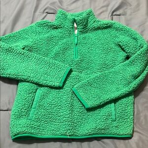 Wondershop Green Sherpa Jacket with Quarter-Zip and Standing Collar